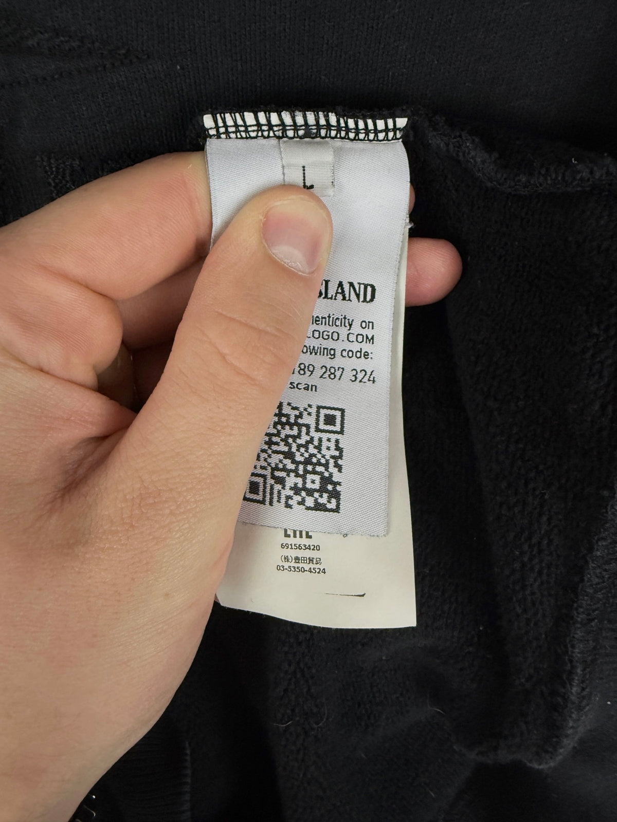 Felpa nera con logo Stone Island - Taglia L - foto 7