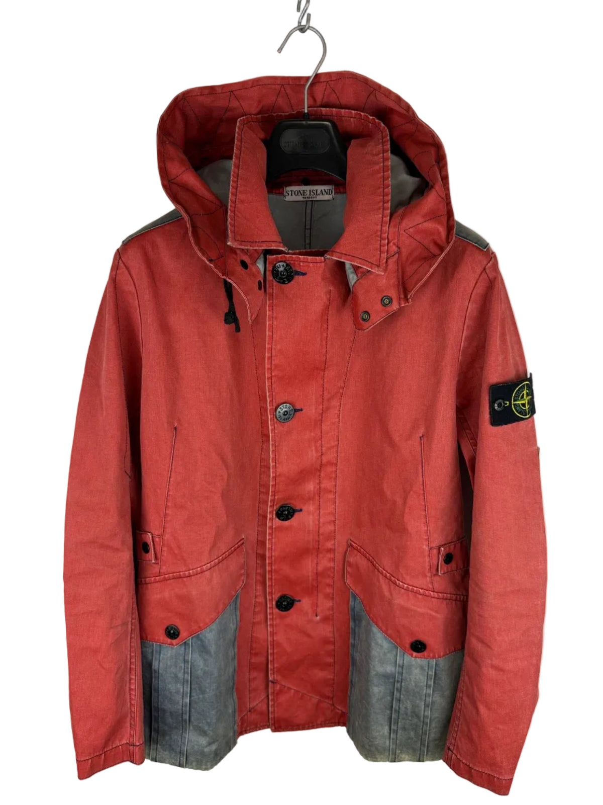 Giacca rossa in cotone e seta con fil di ferro 2010 Stone Island - Taglia L - foto 1