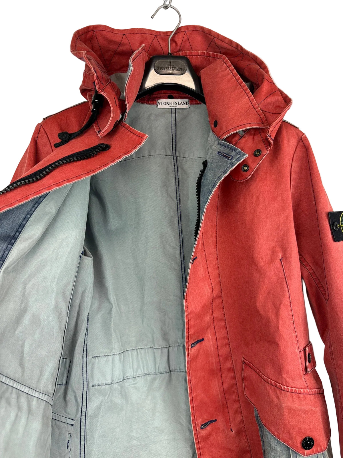 Giacca rossa in cotone e seta con fil di ferro 2010 Stone Island - Taglia L - foto 6