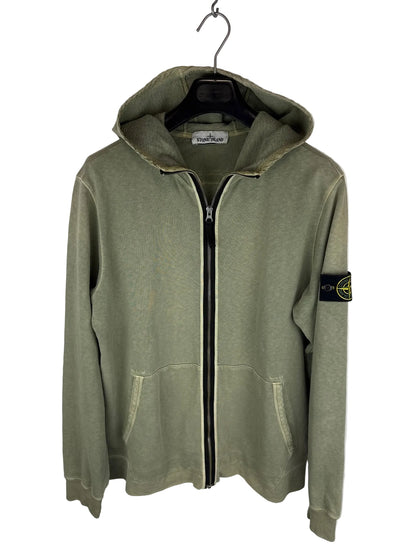 Felpa verde con zip e cappuccio Stone Island - Taglia L - foto 1