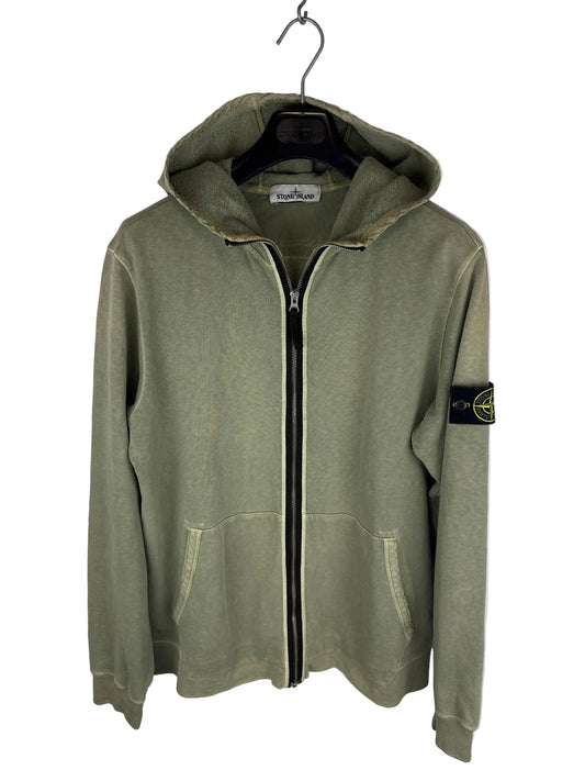 Felpa verde con zip e cappuccio Stone Island - Taglia L - foto 1