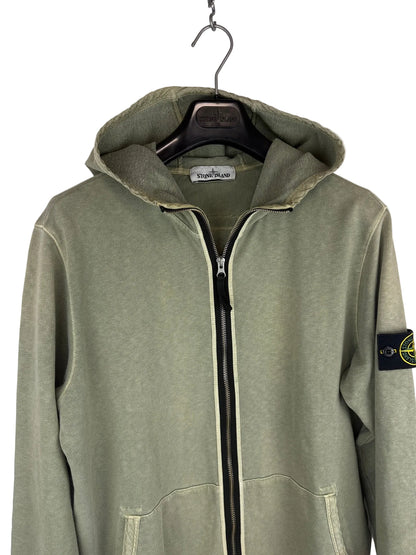 Felpa verde con zip e cappuccio Stone Island - Taglia L - foto 3