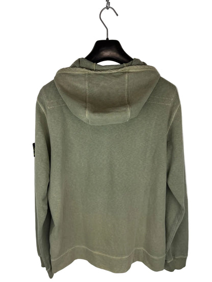 Felpa verde con zip e cappuccio Stone Island - Taglia L - foto 6