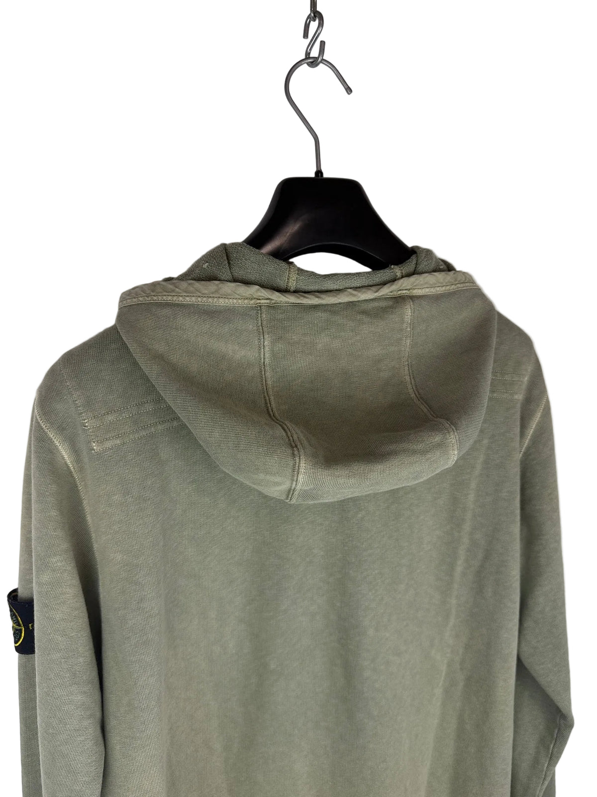 Felpa verde con zip e cappuccio Stone Island - Taglia L - foto 7