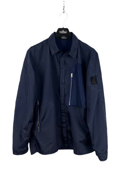 Overshirt blu Stone Island Shadow Project con chiusura a bottoni - Taglia L