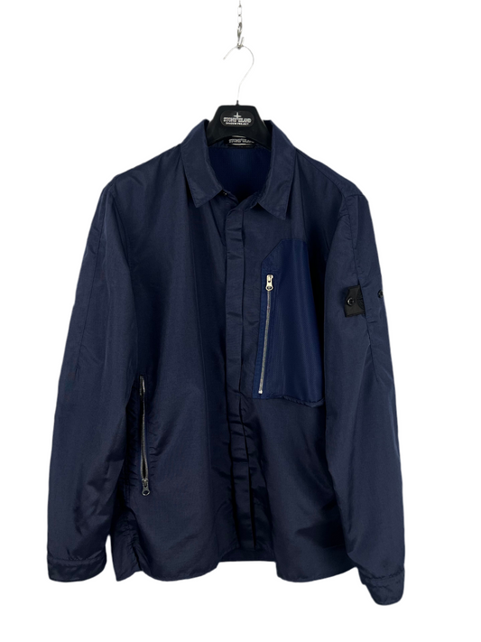 Overshirt blu Stone Island Shadow Project con chiusura a bottoni - Taglia L